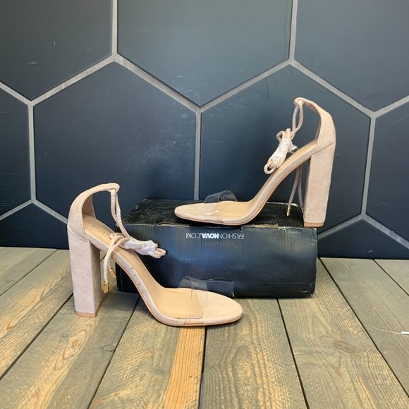 ~Used W/ Damaged Box! Womens Fashion Nova Lose it All Wicked Heel Beige Size 8.5 - Picture 2 of 6